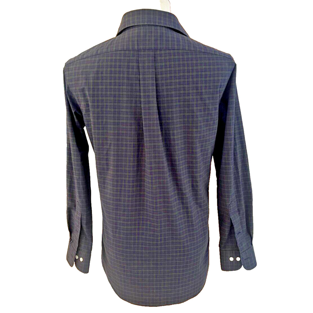 Lauren Ralph Lauren Slim Fit Dress Shirt Blue Green Plaid Non Iron Men’s 15 32/3 - Picture 3 of 8
